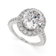 Bianca Oval Cut Halo Pave Engagement Ring Setting - Nivetta